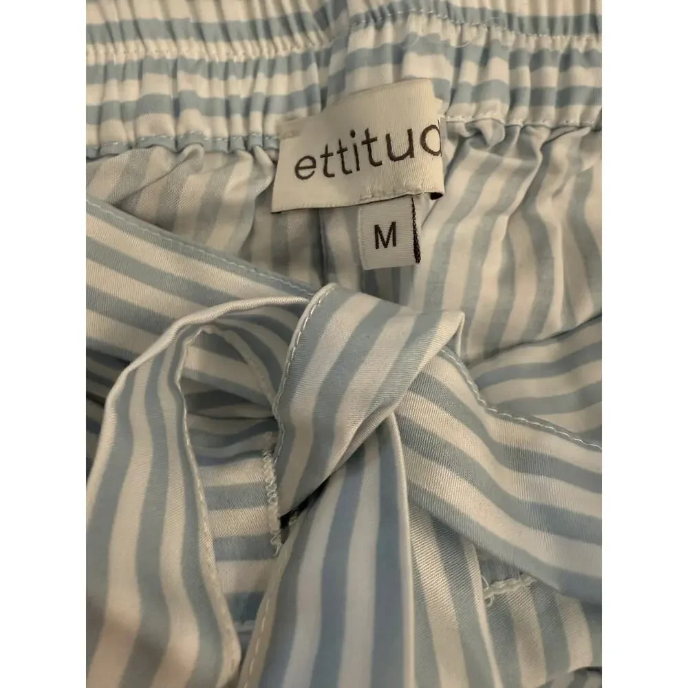 Ettitude Pajama Pants Women's Medium Striped CleanBamboo Drawstring Lightweight
